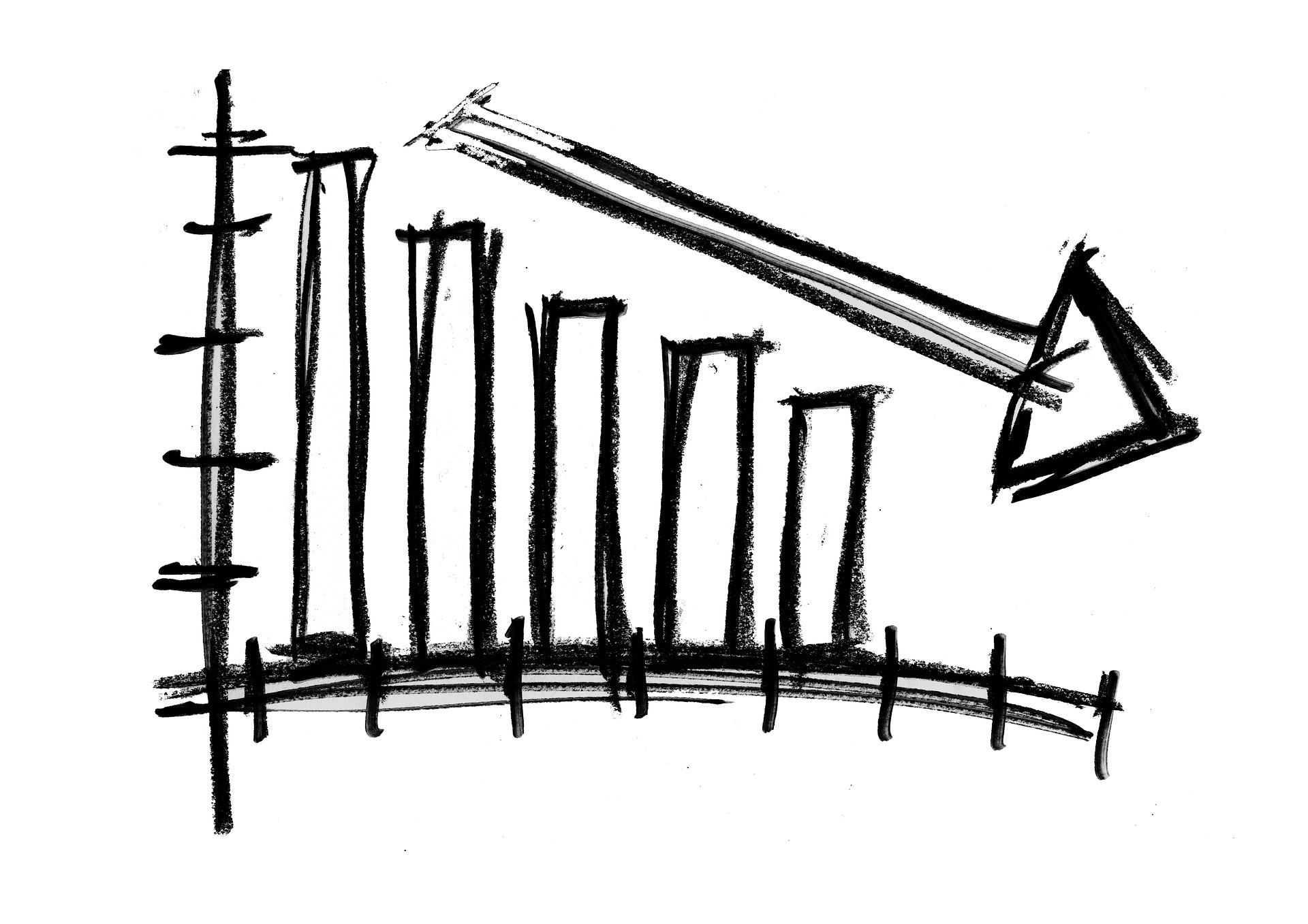 Zeichnung eines Graphen der nach unten geht und absteigt